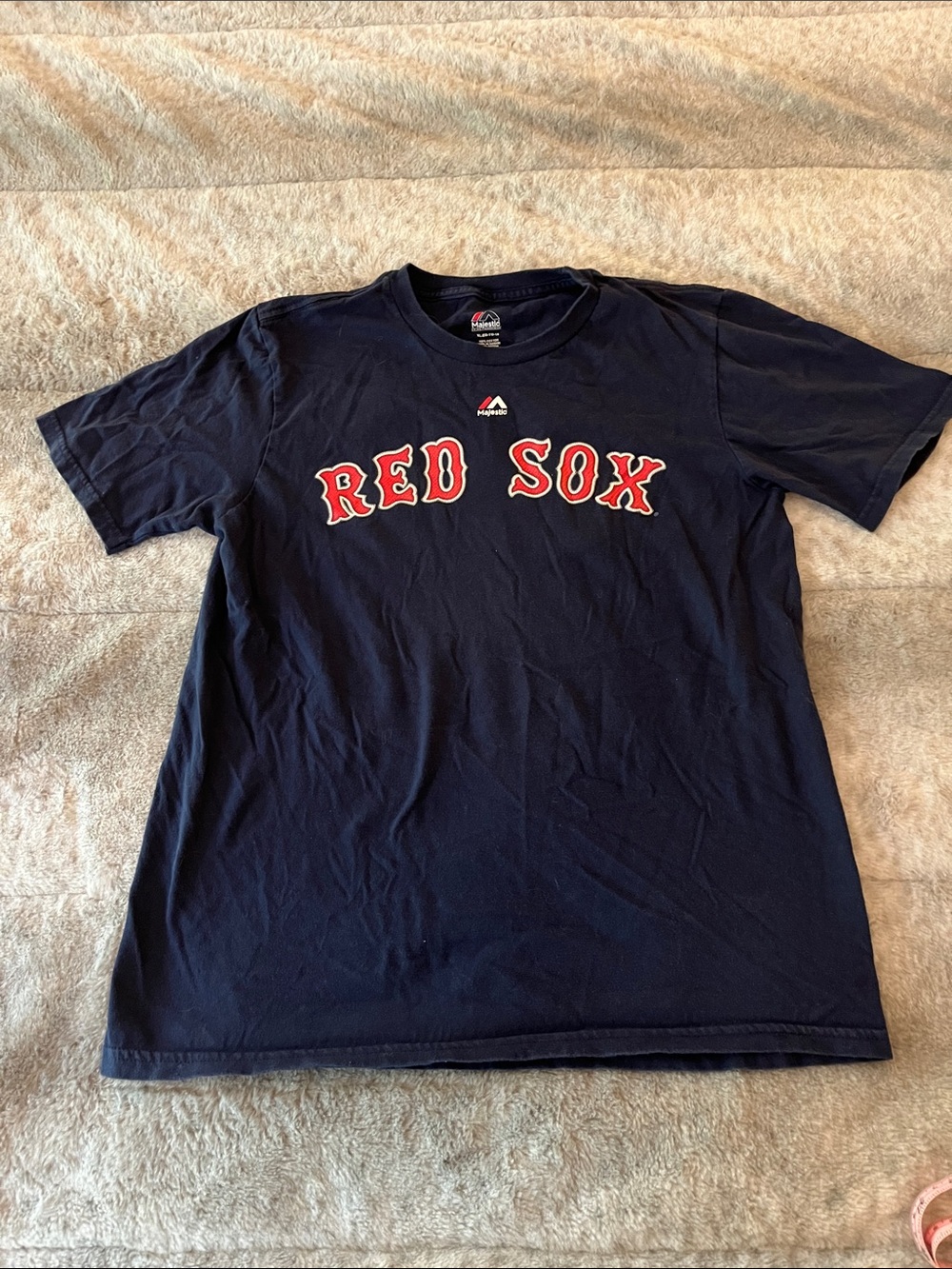 Majestic Navy "Red Sox" Short Sleeve Crewneck T-Shirt Benintendi 16